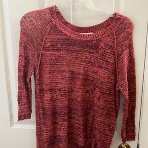 August silk open knit top large